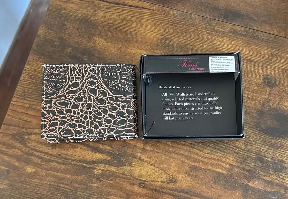 Tems Collection Men's Western Bifold Wallet with Longhorn Concho Silver Accent